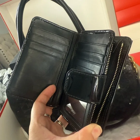 Coach Black Sequin Satchel Bag and wallet - Picture 9 of 9